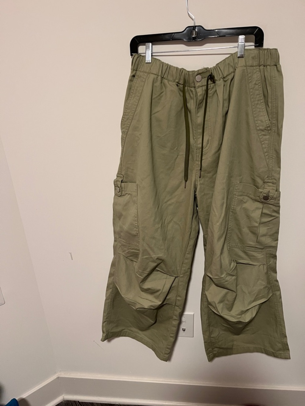 Ladies CIDER Olive Green Cargo Wide leg Pants